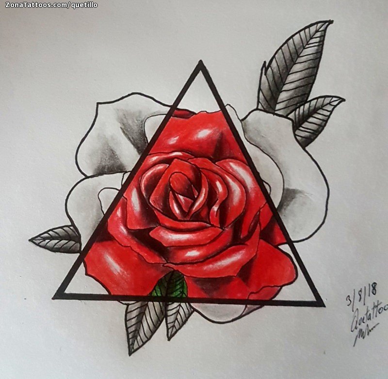 Foto de diseño Rosas, Flores, Triángulos