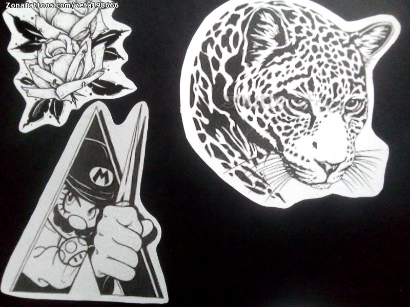 Tattoo flash photo Leopards, Animals, Super Mario