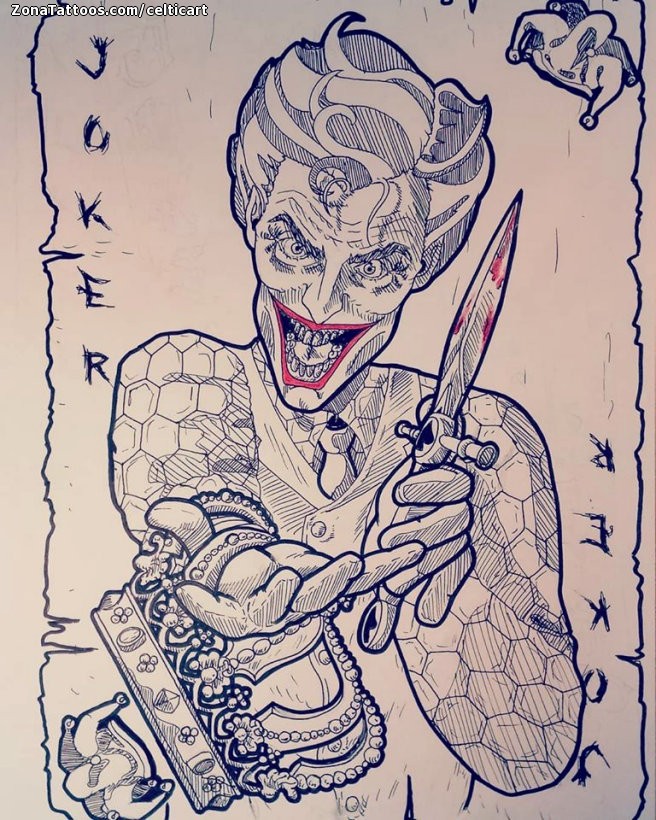 Tattoo flash photo Joker