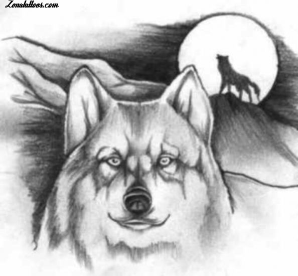 Tattoo flash photo Wolfs, Animals