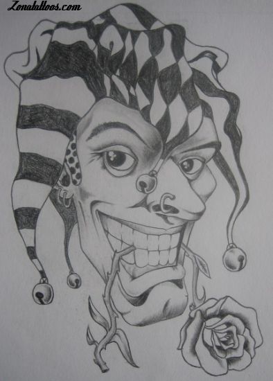 Tattoo flash photo Joker, Jester