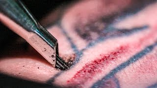 Tattooing Close Up (in Slow Motion)
